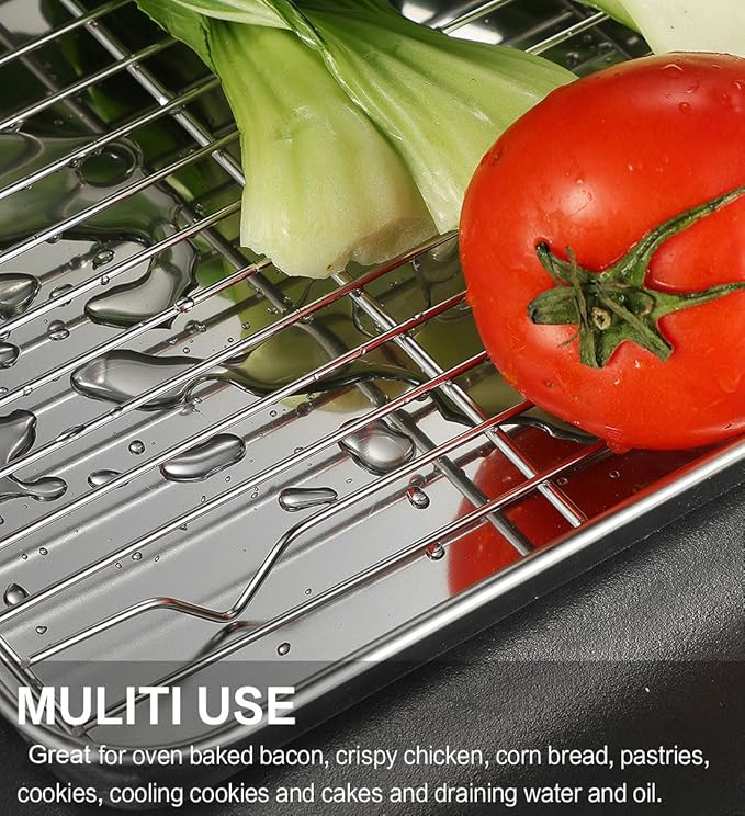 MCIRCO 6 Piece Stainless Steel Baking Sheet - Image 7