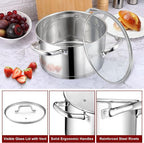 LIANYU 6 QT Stainless Steel Stock Pot, Kitchen Tri-ply Base Cooking Soup Pot - Image 4