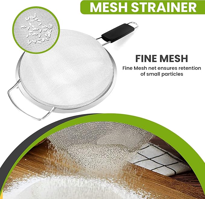 9" Large Extra Fine Mesh Strainer - Image 7