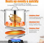 E-far 16 Quart Stainless Steel Stock Pot, Large Heavy Duty Induction Stockpot - Image 3