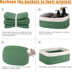 OIAHOMY 4 Pack Storage Baskets for Organizing, Small Bins for Shelves, Cute - Image 7