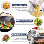 TeamFar Kitchen Utensils, for Nonstick Cookware Frying Flipping Draining - Image 4
