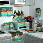 12 Pcs Farmhouse Kitchen Decor Sets 4 Teal Green Kitchen Towels 4 Teal - Image 7