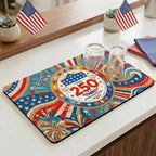 250th Anniversary USA Patriotic Dish Drying Mat 12x20 Absorbent Non-Slip by EazziSwitch