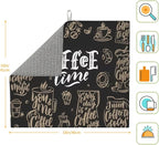 Coffee Time Dish Drying Mat 16x18 Inch, Microfiber Absorbent Fast Dry Mat Large - Image 2