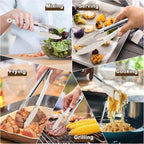 TeamFar Kitchen Tongs, Heat Resistant Silicone Tongs, Locking Design & - Image 7