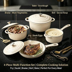 QuliMetal Enameled Cast Iron Cookware Set, 4-Piece Pots and Pans Set - Image 9