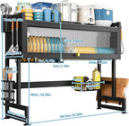 SNSLXH  2-Tier Over The Sink Dish Drying Rack, 33.66"×31.1"×11.81" - Image 3