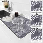 LuxStep Dish Drying Mat Super Absorbent Kitchen Counter Mat Rubber Backing - Image 4