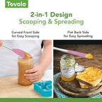 Tovolo Jar Spatula Silicone Long Stainless Steel Handle Scraper Spatula Pink - Image 4