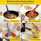 Beijiyi 3 Pack Silicone Cooking Spoons, 12.6 In Multifunction Spatula Spoon - Image 6