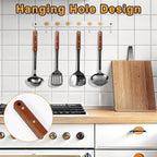 FJNATINH Stainless Steel Wok Spatula, Slotted Spatulas, Skimmer Ladle Tool Set - Image 4
