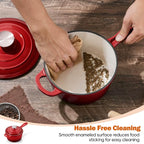 Homikit Small Sauce Pan with Lid, 2QT Enameled Cast Iron Saucepan, Enamel Cast - Image 6