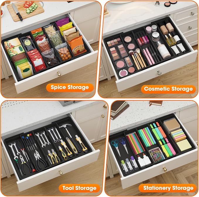 Large Silverware Organizer, Expandable Utensil Drawer Organizer - Image 7