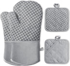 4 Pcs Oven Mitts and Pot Holders, High Heat Resistant 500 Degree Glove by -PlantWateringGlobes-