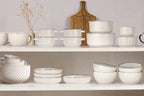 KooK Ceramic Mixing Bowls, Nesting Set of 4, Embossed Kitchen Dishware - Image 5