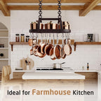 KES 34 Inch Oiled Bronze Hanging Pot Rack, Heavy Duty Oval Pot and Pan Hanging - Image 5