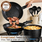 Umite Chef 21Pcs Pots and Pans Set Non Stick, Nonstick Cookware Sets Detachable - Image 4