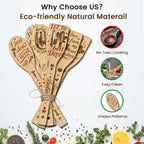 CUTHOLLOW 6PCS Vegetables Wooden Kitchen Cooking Utensil Set, 11.9in Non Toxic - Image 3