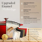 Cast Iron Pot with Lid – Non-Stick Ovenproof Enamelled Casserole Pot, Oven Safe - Image 3