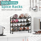 Simple Trending 2 Pack 4 Tier Spice Rack Organizer, Stackable Kitchen Counter - Image 4