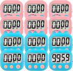 12 Pack Digital Kitchen Timer Small Classroom Timers by VOULOIR