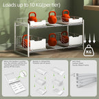 NETEL NETELAdjustable Under Sink Organizers and Storage, 2 Tier Expandable Pull - Image 5