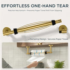 FORIOUS Paper Towel Holder Under Cabinet, SUS304 Wall Mounted Commercial Paper - Image 3