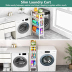 Vivihomety Utility Slim Storage Cart, 4 Tier Small Rolling Kitchen Laundry Room - Image 7