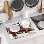 Red Truck Christmas Dish Drying Mat - Image 6