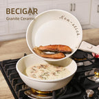 BECIGAR 23PCS Ceramic Pots and Pans Set, Removable Handle Pots and Pans Set - Image 7