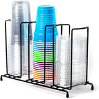 Inevibe Wire Frame Cup and Lid Organizer, 3 Compartment Metal Rack Design by IneVibeforEveryday