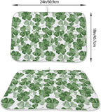 St Patricks Day Dish Drying Mat 18 x 24 inch Dark Green Clover Print Decorative - Image 2