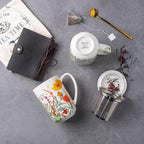 AmorArc Porcelain Tea Mug with Infuser and Lids, 18 Oz Large Cup Strainer with - Image 6