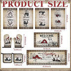 Fourluoo 10 Pcs Barn Chicken Kitchen Dish Towels Rugs Oven Mitts and Pot - Image 3