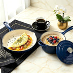QuliMetal Enameled Cast Iron Cookware Set, 4-Piece Pots and Pans Set - Image 5