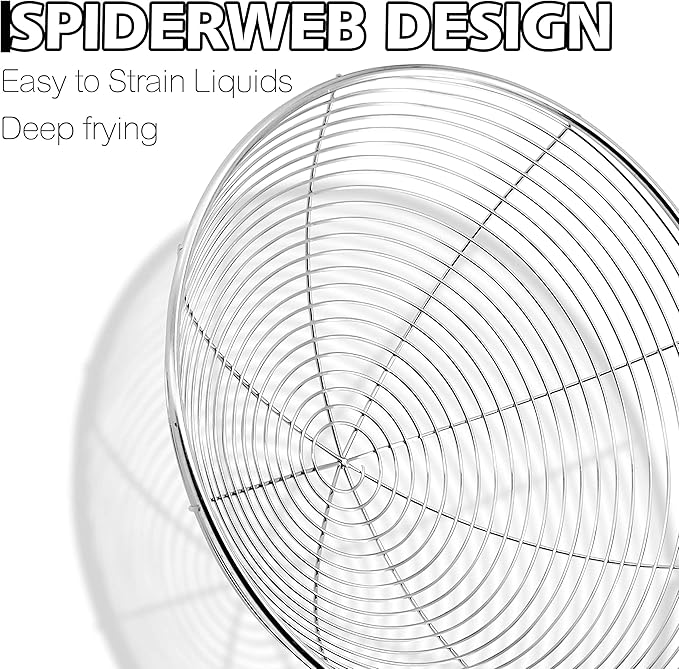 Anaeat 5.3" Stainless Steel Spider Skimmer, Professional Kitchen Pasta Strainer - Image 3