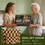 THETCHRY Bamboo Cutting Board Set, Checkered Wood Cutting Boards - Image 9