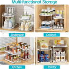 Delamu 3 Pack 2-Tier Bathroom Under Sink Organizers and Storage, Pull Out Clear - Image 7
