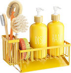 Cisily Yellow Dish Soap Dispenser Set, 16 fl Oz Dual Kitchen Soap Dispensers - Image 2