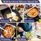 P&P CHEF Kitchen Utensil Set, 4 Pieces Non-stick Silicone Cooking Utensils - Image 5