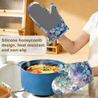 Succulent Botanical Floral Oven Mitts and Pot Holders Sets of 4, Heat Resistant - Image 4