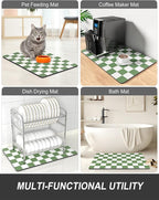 Rnivvi Dish Drying Mat for Kitchen Counter, XL 15 x 24" Cute Checkered - Image 7