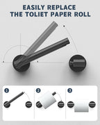 RARXTR Matte Black Toilet Paper Holder SUS304 Stainless Steel Double Post - Image 2