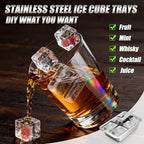 Ice Cube Trays, Large 6-cube Stainless Steel Ice Cube Trays - Image 4