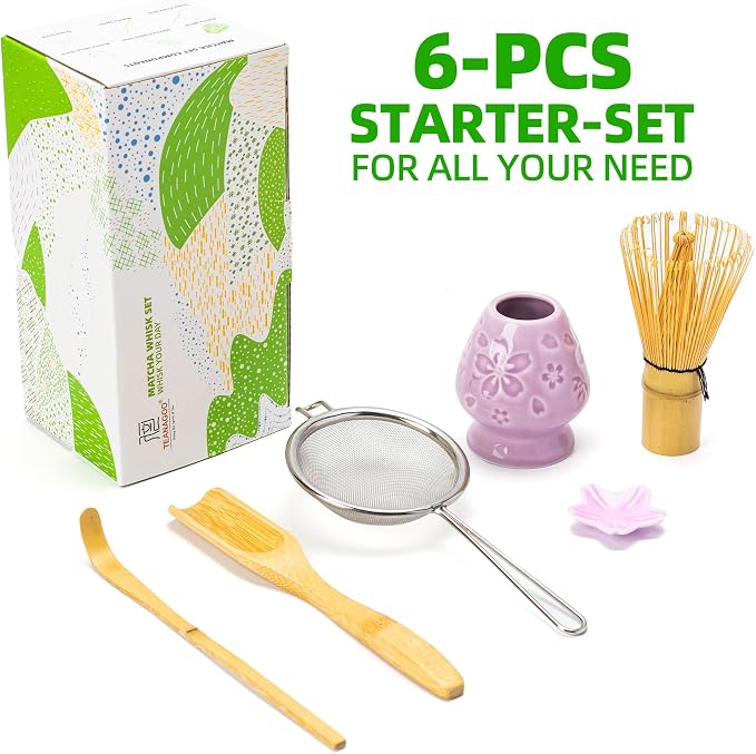 TEANAGOO Matcha Whisk Set, 6-PCS Traditional Starter Set, 100 Prongs Whisk - Image 3