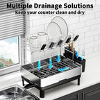Ewaiira Dish Drying Rack, 2 Tier Large Dish Rack, Stainless Steel Dish Drainer - Image 4