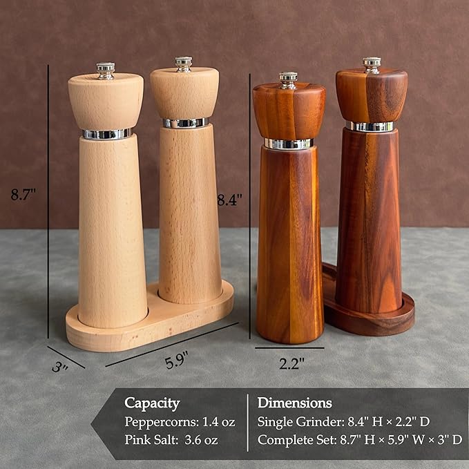 TLYSXPRO Wooden Pepper Grinder – Refillable Pepper Mill - Image 9