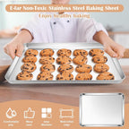 E-far Stainless Steel Baking Sheet, 16” x12” x 1” Baking Cookie Sheet Pan - Image 6