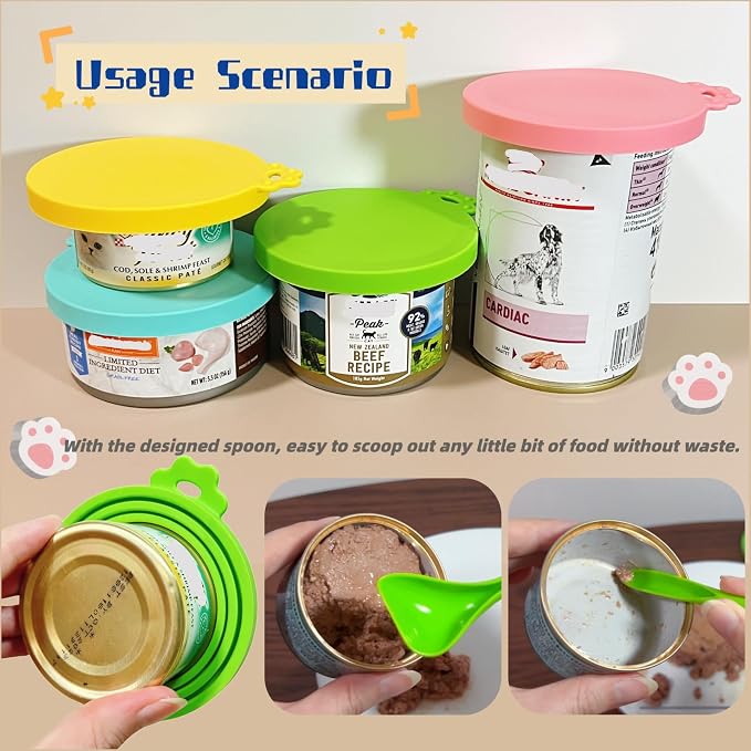 MoPawKT- Silicone Cat Dog Food Can Covers Lids, 3 Inner Diameters 2.6”/3”/3.4” - Image 6